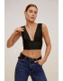 Mango Top crop cambrat cu decolteu adanc Bella - Pled.ro