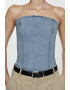 Mango Top de denim fara bretele Florida - Pled.ro