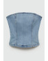 Mango Top de denim fara bretele Florida - Pled.ro