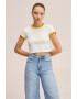 Mango Tricou crop cu detalii contrastante Vivo - Pled.ro