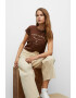 Mango Tricou crop cu model text si grafic Wild - Pled.ro