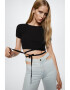 Mango Tricou crop cu prindere cu snururi Sense - Pled.ro