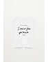 Mango Tricou cu broderie text MissYou - Pled.ro