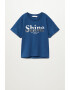 Mango Tricou cu maneci cazute si imprimeu text Shines - Pled.ro