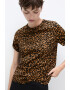 Mango Tricou de bumbac cu animal print Ritaleo - Pled.ro