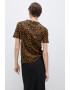 Mango Tricou de bumbac cu animal print Ritaleo - Pled.ro