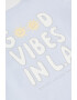 Mango Tricou din bumbac cu imprimeu text LAvibes - Pled.ro