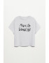 Mango Tricou din bumbac organic cu imprimeu text World - Pled.ro