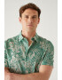 Marks & Spencer Camasa de bumbac cu imprimeu tropical Hawaiian - Pled.ro