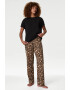 Marks & Spencer Pijama din bumbac cu model cu animal print si stele - Pled.ro