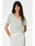 Marks & Spencer Tricou din in si modal cu model in dungi - Pled.ro