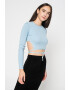 Missguided Bluza crop cu decupaj pe partea din spate - Pled.ro