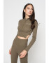 Missguided Bluza crop cu fermoar si aspect striat - Pled.ro