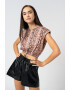 Missguided Bluza crop cu textura de piele de sarpe - Pled.ro