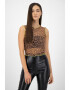 Missguided Top crop cu animal print - Pled.ro