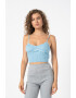 Missguided Top crop cu aspect striat - Pled.ro