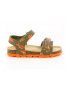 Mod8 kids Sandale de piele ecologica cu branturi de piele baieti Verde militar/Oranj - Pled.ro