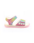 Mod8 kids Sandale de piele ecologica fete cu velcro si aspect stralucitor Multicolor - Pled.ro