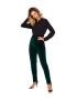 MOE Pantaloni dama Bumbac/Poliester Verde inchis - Pled.ro