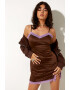 Motel Rocks Rochie din satin cu slit lateral Wirda - Pled.ro