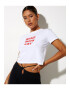 Motel Rocks Tricou crop cu imprimeu text - Pled.ro