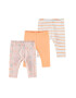 NAME IT Set de pijamale din bumbac organic 3 piese fete Oranj pal/gri deschis - Pled.ro