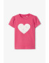 NAME IT Tricou din amestec de bumbac organic cu aplicatie in forma de inima - Pled.ro