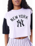 New Era Tricou crop cu maneci cazute New York Yankees - Pled.ro