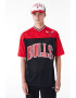 New Era Tricou cu decolteu in V si imprimeu logo Chicago Bulls Rosu Negru - Pled.ro