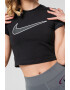 Nike Tricou crop cu imprimeu logo - Pled.ro