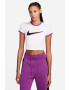 Nike Tricou crop cu imprimeu logo - Pled.ro