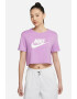 Nike Tricou crop de bumbac cu imprimeu logo Essentials - Pled.ro