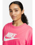 Nike Tricou crop de bumbac cu imprimeu logo Essentials - Pled.ro