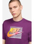 Nike Tricou cu imprimeu logo si decolteu la baza gatului Futura - Pled.ro