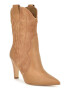 NINE WEST Cizme mid-calf cowboy de piele si piele intoarsa Alama - Pled.ro