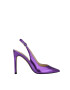 NINE WEST Pantofi slingback din piele cu aspect metalic si varf ascutit Tina - Pled.ro