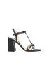 NINE WEST Sandale de piele cu bareta in forma de T si tinte Glimmer - Pled.ro