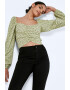 Noisy May Bluza crop cu imprimeu floral - Pled.ro