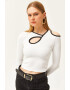 Olalook Bluza crop cu decupaje - Pled.ro