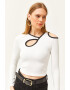 Olalook Bluza crop cu decupaje - Pled.ro