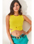 Olalook Bluza crop cu detalii incrucisate - Pled.ro