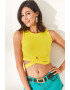 Olalook Bluza crop cu detalii incrucisate - Pled.ro