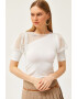 Olalook Bluza crop cu garnituri de plasa - Pled.ro