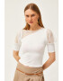 Olalook Bluza crop cu garnituri de plasa - Pled.ro