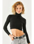 Olalook Bluza crop cu guler inalt - Pled.ro