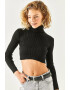 Olalook Bluza crop cu guler inalt - Pled.ro