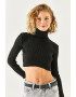 Olalook Bluza crop cu guler inalt - Pled.ro