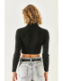 Olalook Bluza crop cu guler inalt - Pled.ro