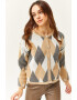 Olalook Cardigan cu model geometric 77879 - Pled.ro