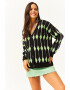 Olalook Cardigan lejer cu model grafic - Pled.ro